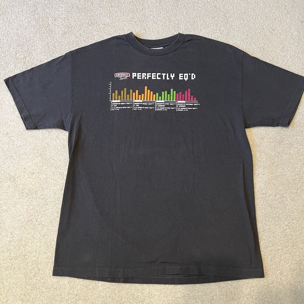 Vintage Smirnoff Twist Perfectly EQ'D Shirt Murina Gray XL USA Promo Graphic Tee